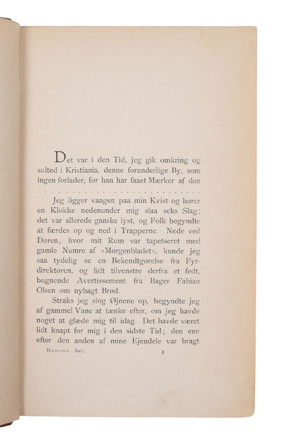 Sult.  - [FIRST EDITION OF "HUNGER"] (photo 3)