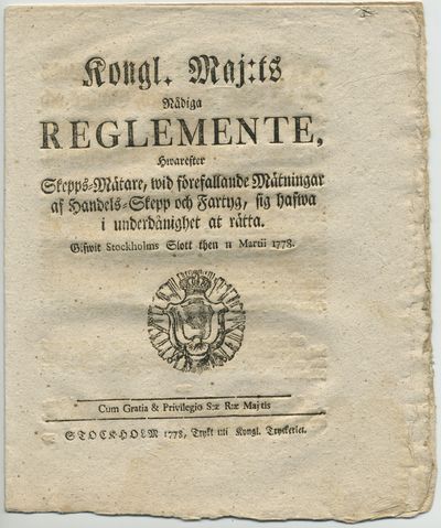 Kongl. maj:ts nådiga reglemente, hwarefter…