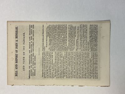 BILL AND REPORT OF JOHN A. BINGHAM, AND VOTE ON ITS PASSAGE, REPEALING THE TERRITORIAL NEW MEXICAN LAWS ESTABLISHING SLAVERY AND AUTHORIZING EMPLOYERS TO WHIP "WHITE PERSONS" AND OTHERS IN THEIR EMPLOYMENT, AND DENYING THEM REDRESS IN THE COURTS