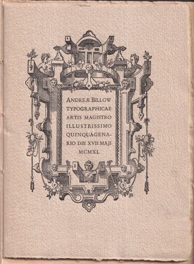 Andreae Billow typographiae artis magistro…