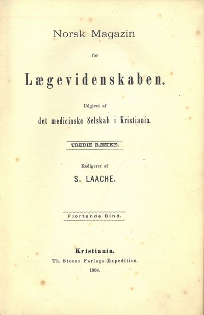 Norsk Magazin for Lægevidenskaben. Udgivet af det…
