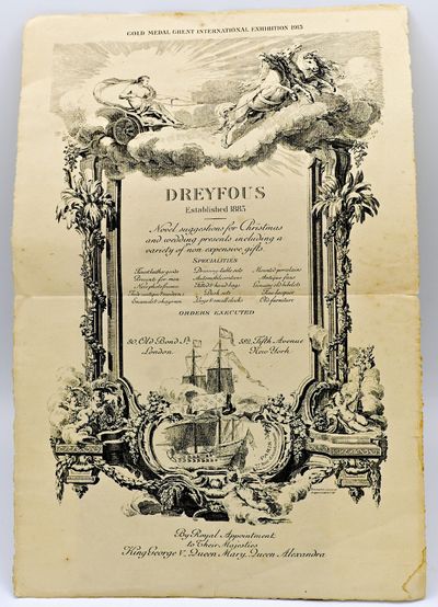 [BROADSIDE] GIFT GUIDE. DREYFOUS. LONDON | NEW YORK. GOLD MEDAL INTERNATIONAL EXHIBTI”ION 1913