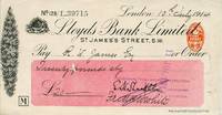 image of Autograph check from Shackleton fom his Imperial Trans-Antarctic Expedition, signed by Shackleton
