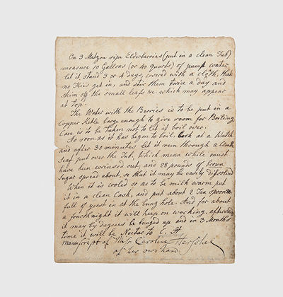 Signed manuscript recipe for...