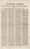 Broadside Printing of William Henry Harrison’s Deadly Inaugural Address