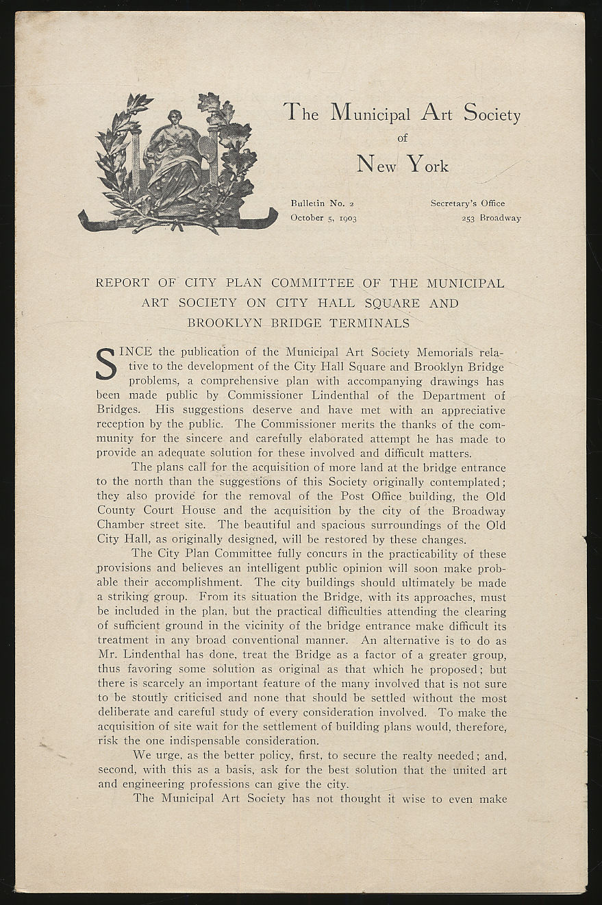 Municipal Art Society of New York Bulletin No. 2:
