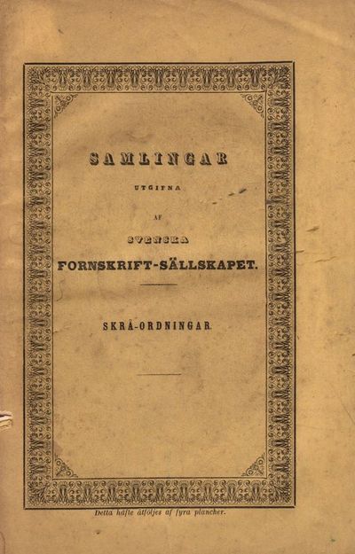 Skrå-ordningar samlade af ...