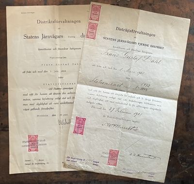 [Utnämning till stationskarl 1901 och…