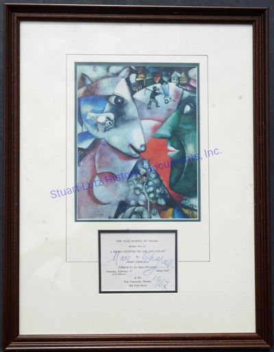 Artist Marc Chagall Signs Program Of His Yale University Lecture
