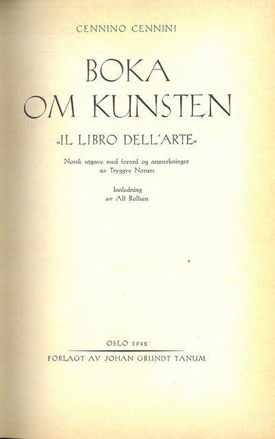 Boka om kunsten. “Il libro dell’arte”. Norsk…