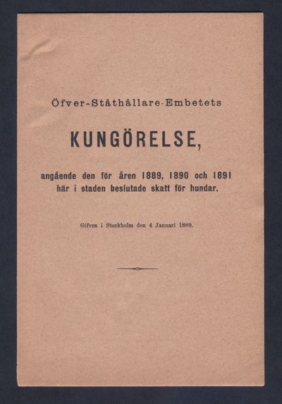 Öfver-ståthållare-embetets kungörelse, angående…