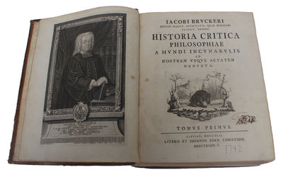 Historia Critica Philosophiae. A mundi incunabulis ad nostram usque aetatem deducta. 5 tomi (recte 4 vols., in 5 parts (vol. 4 in two parts, the latter also called Tomus 5). - [ESTABLISHING HISTORY OF PHILOSOPHY WITHIN PHILOSOPHY] (photo 2)