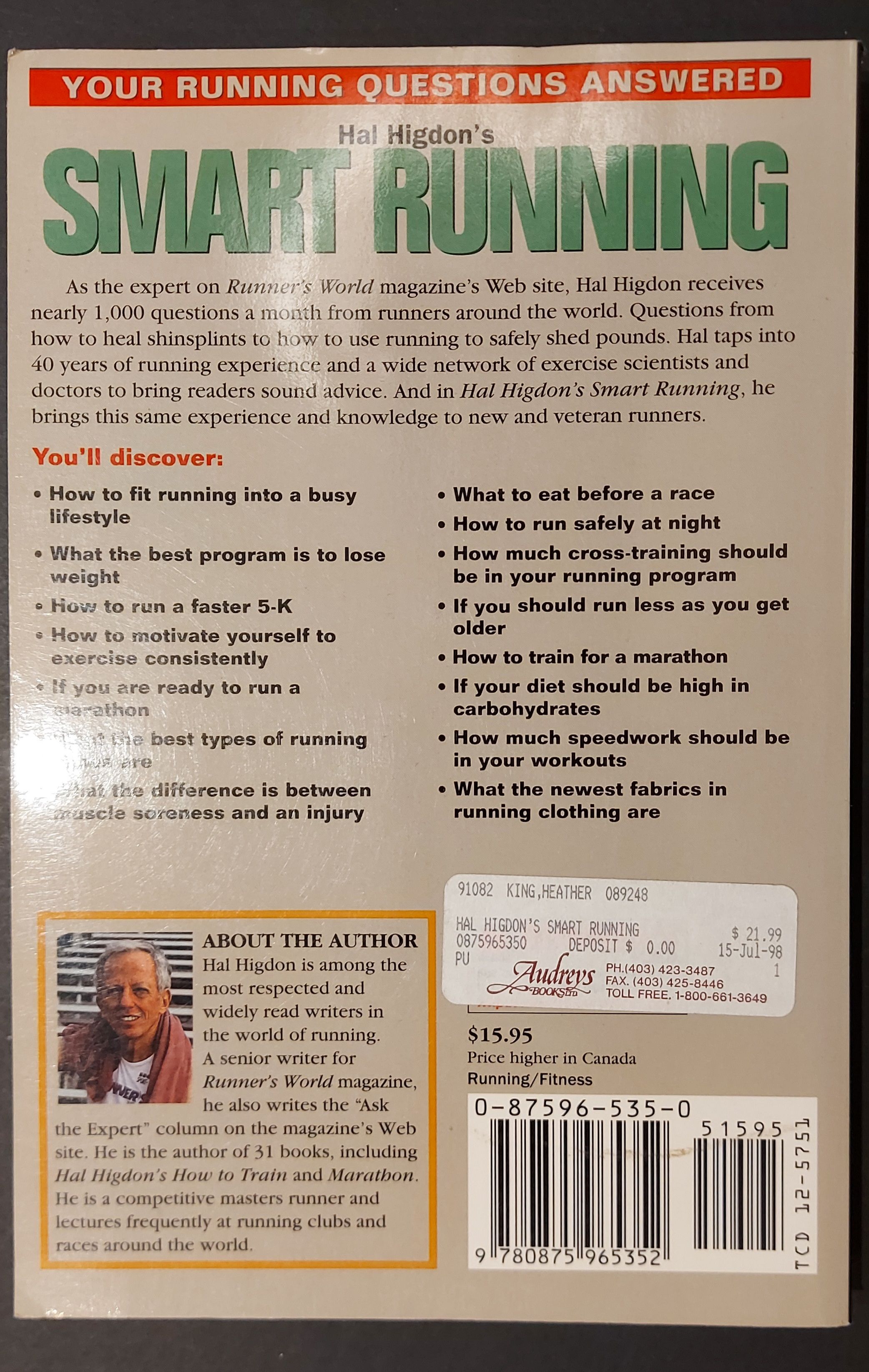 Hal Higdon's Smart Running: Expert Advice On Training, Motivation