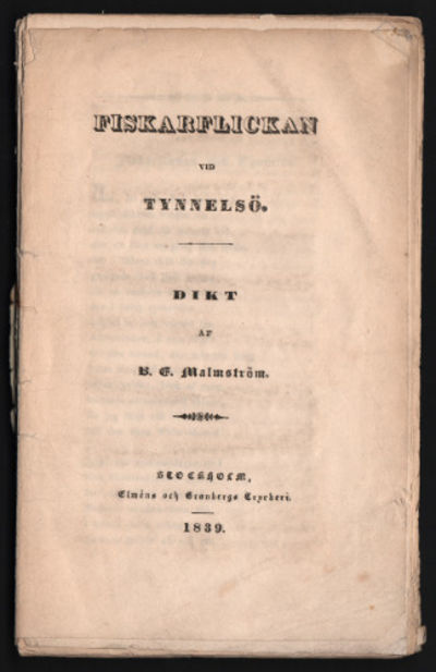 FISKARFLICKAN VID TYNNELSÖ. Dikt af B. E.…