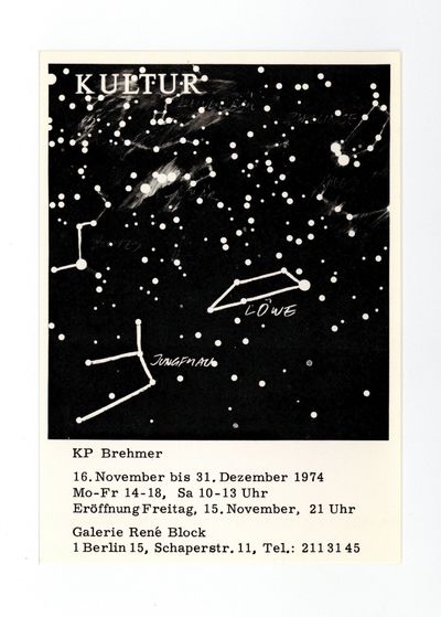 Exhibition announcement: KP Brehmer (16 November-31 December 1974)