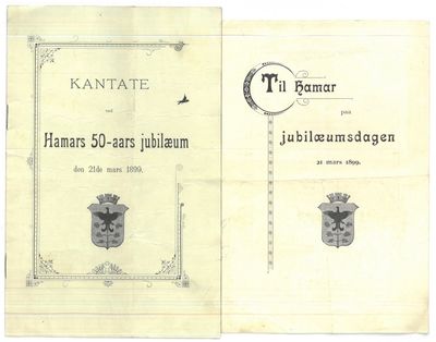 To sanger til minne om Hamar by´s femtiårsdag.