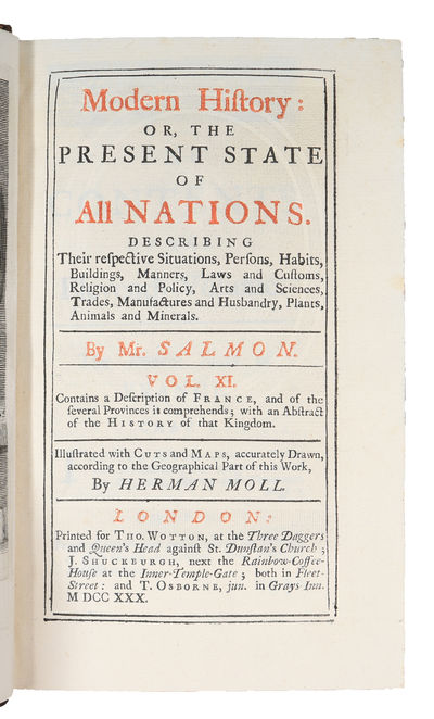 Modern History: or, the Present State of all Nations. Describing their respective Situations, Persons, Habits, Buildings (...) Vol. 11. France. (photo 2)