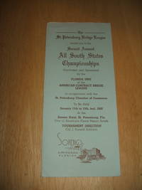 cover of 1950 Program for The Second Annual All South States Bridge Championships
