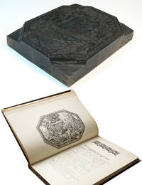 Graverad trästock för xylografi: Dekoren på en rikt bemålad åttkantig Rörstrandsbricka...