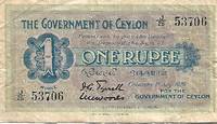 Ceylon 1 Rupee Banknote (1929) Pick # 38d - VERY GOOD CONDITION by Government of Ceylon - 1 July 1929