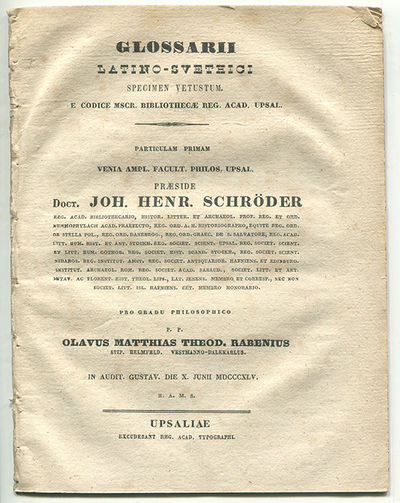 Glossarii latino-svethici specimen vetustum. E…