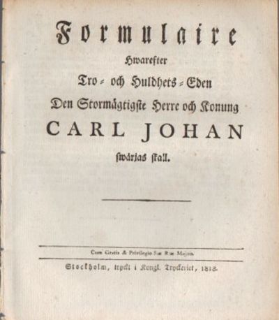 Formulaire hwarefter tro- och huldhetseden den…