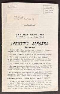 Van Hai Pham, MD. Cosmetic surgery since 1960