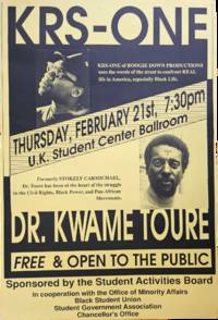 KRS-One and Dr. Kwame Ture Event Poster, University of Kentucky
