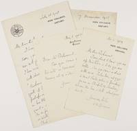 image of Collection of 4 Autograph Letters Signed to Richmond, (William A., 1844-1930, Theologian & Educationalist, Originator of the 'Spoonerism')