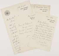 Collection of 4 Autograph Letters Signed to Richmond, (William A., 1844-1930, Theologian &...