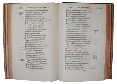 Les dix premiers livres de l’Iliade. traduictz en vers françois par M. Hugues Salel. - [THE FIRST SUCCESFUL VERSION OF THE ILIAD IN MODERN FRENCH VERSE] (photo 4)