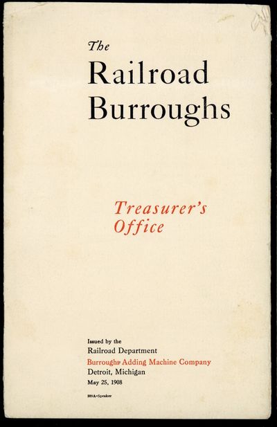 The railroad Burroughs. Treasurer's office