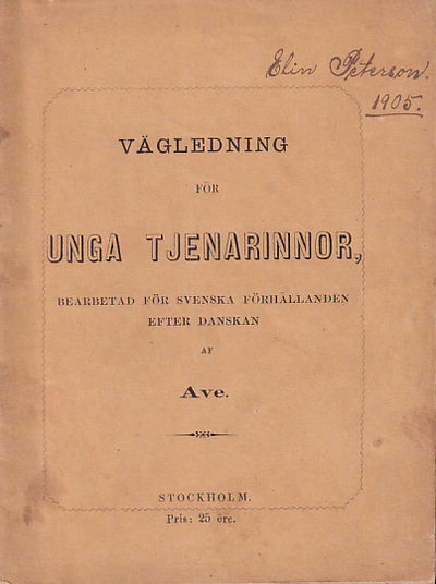 Vägledning för unga tjenarinnor, bearbetad för…
