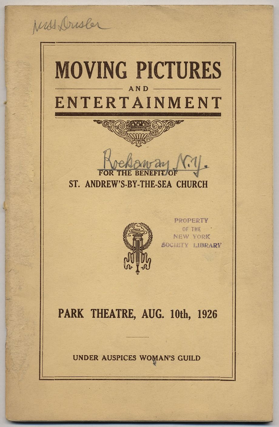 Moving Pictures and Entertainment for the Benefit