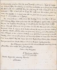 AUTOGRAPH LETTER SIGNED (ALS): "I regard New York as the most remarkable town in the world"