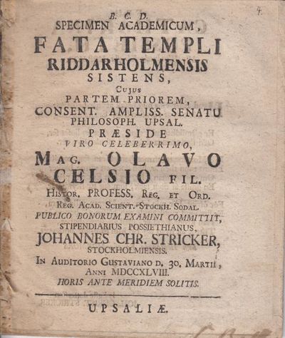 Specimen academicum, Fata Templi…