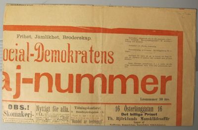 Social-demokratens 1sta maj-nummer.