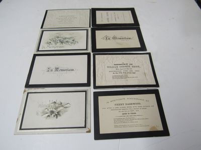 Eight Memorial Cards 1863-1896