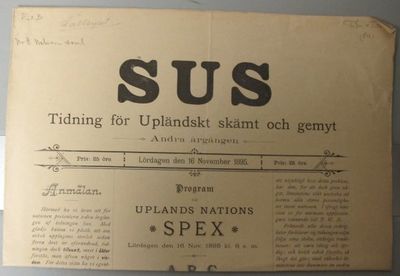 Snus. Tidning för upländskt skämt och gemyt.…