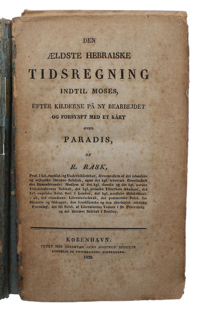 Den ældste Hebraiske Tidsregning indtil Moses, efter Kilderne på ny bearbejdet og forsynet med et Kårt over Paradis. - [PRESENTATION COPY.] (photo 2)