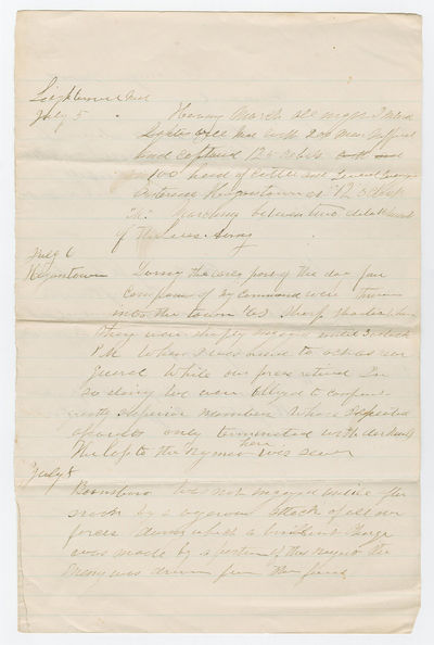 A Fighting Vermont Regiment Summary of Actions after Gettysburg, July 5-13, 1863