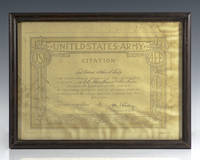 General John J. Pershing Signed United States Army Citation.