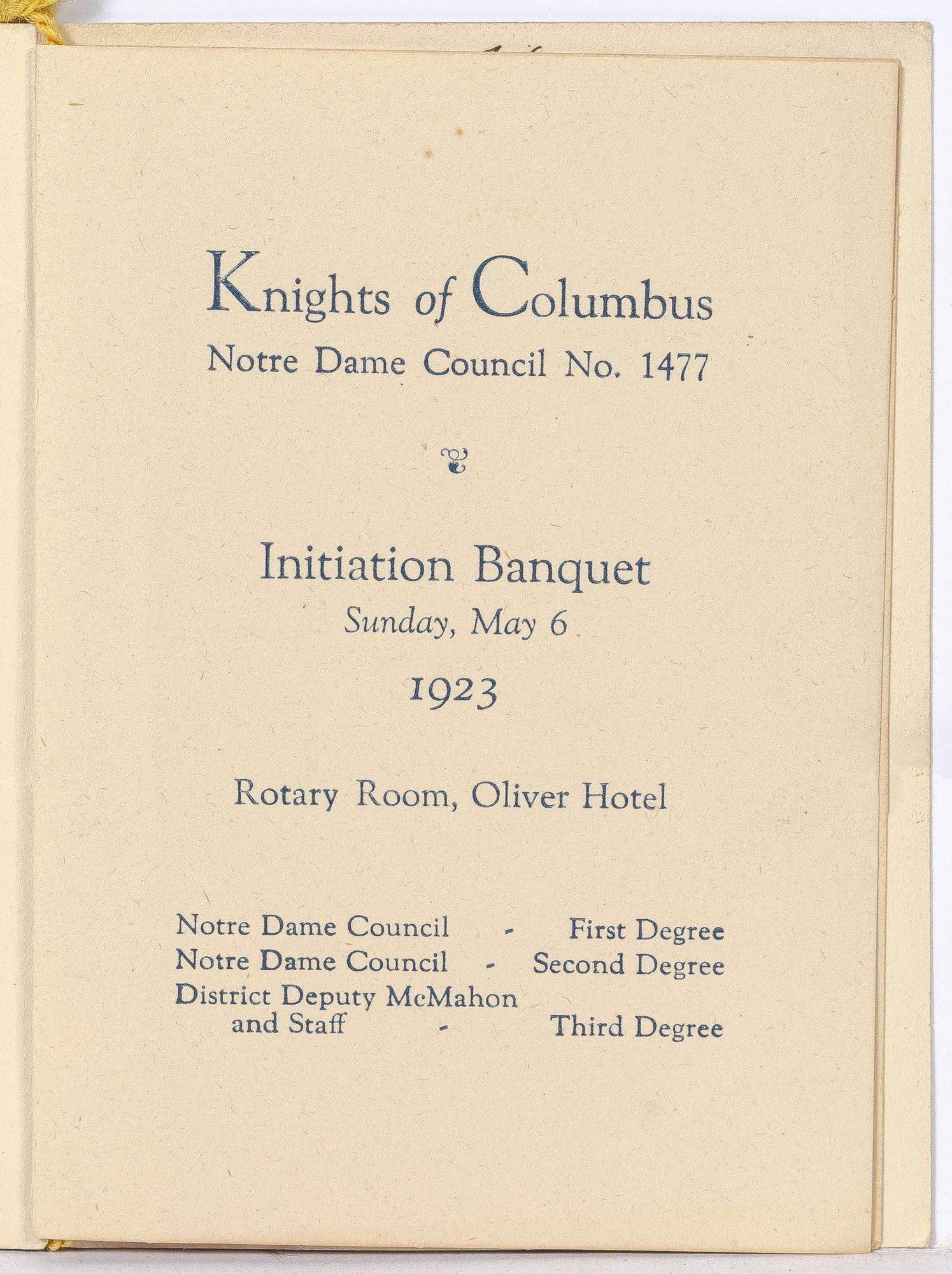 Knights of Columbus, Notre Dame Council No. 1477,