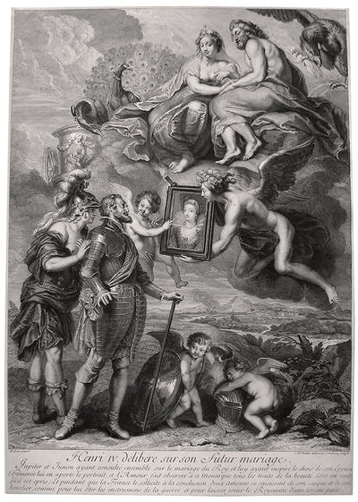 Henry the 4th looks at a Portrait of Marie de' Medici, Henri IV delibere sur son futur mariage.