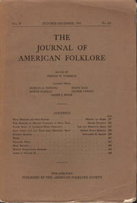 THE JOURNAL OF AMERICAN FOLKLORE: Volume 55, October - December, 1942, Number 218. by Voegelin, Erminie W, editor - (1942)