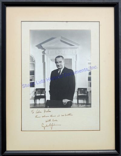 Lyndon B. Johnson Signs A Large Picture To Supreme Court Justice Abe Fortas, Writing Whom There Is No Better