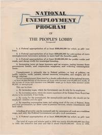 National Unemployment Program; of the People's Lobby