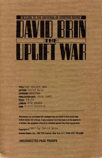 The Uplift War by BRIN, DAVID - 1987