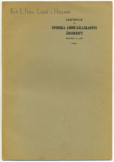 Linné i Holland. Särtryck ur Svenska…