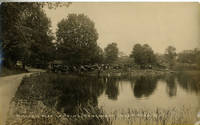 Miller's Boat Landing, Congamond Lakes, Massachusetts Real-Photo Postcard 93